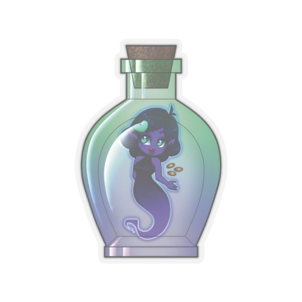 Ghosty in a Bottle Transparent Vinyl Sticker