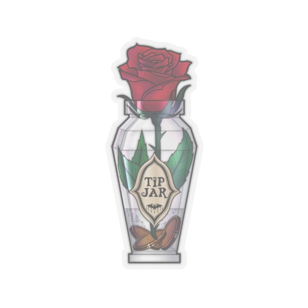 Digital Tip Jar Vase Vinyl Sticker