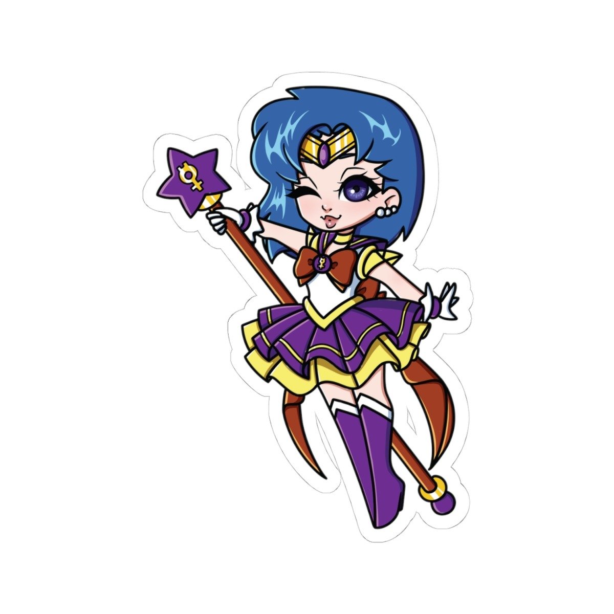 Magickal Senshi Sailor Mercury Vinyl Sticker - Image 3